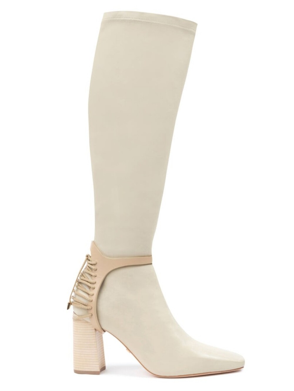Daniella Shevel Womens Nela Knee High Boots In Ivory Sz 41